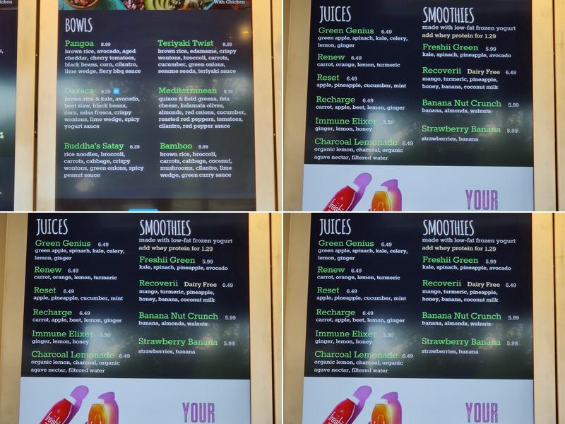 Freshii Menu