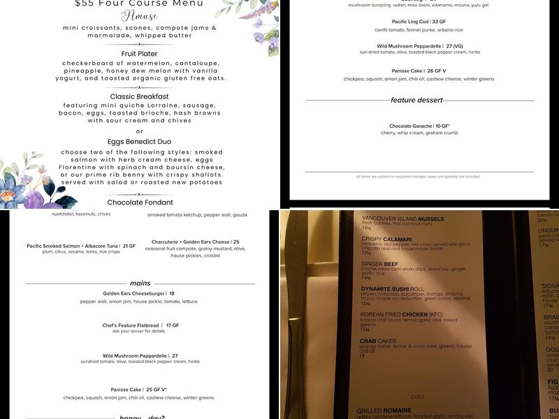 Chameleon Restaurant Menu