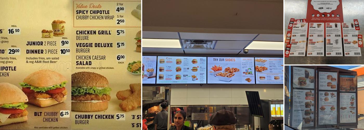 A&W Canada Menu