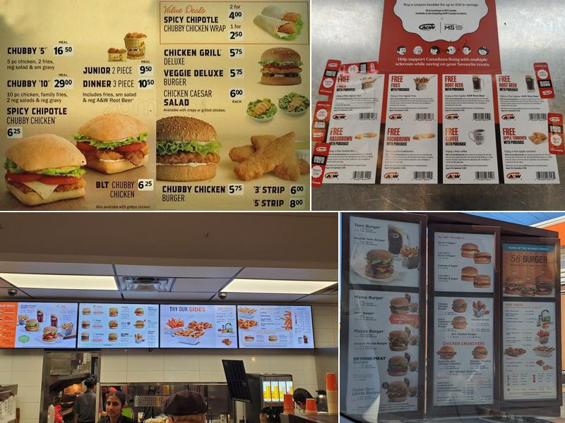 A&W Canada Menu