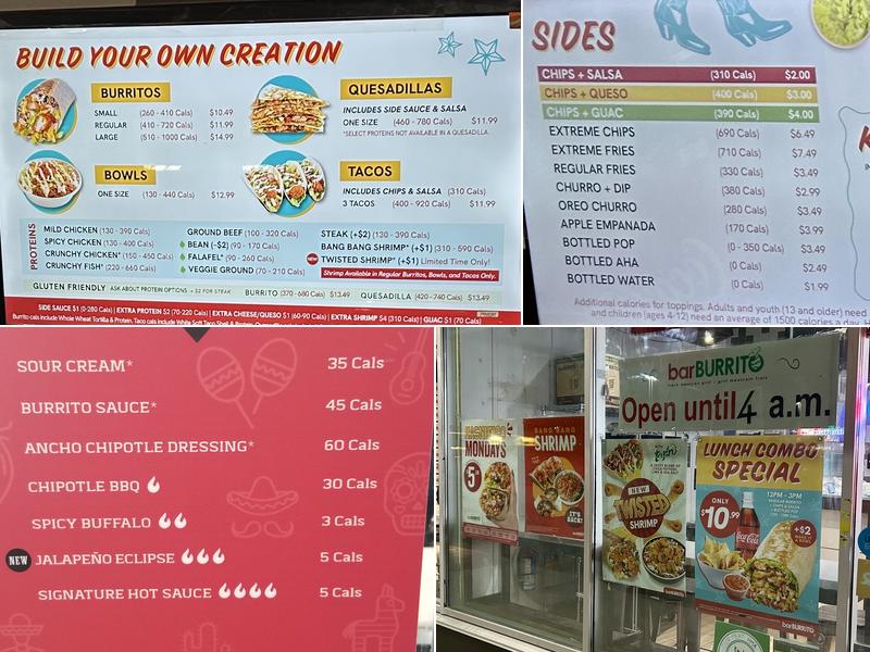 barBURRITO Menu
