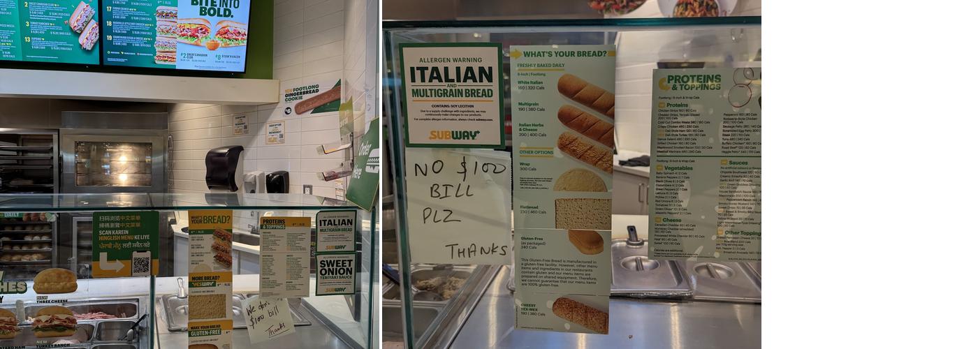 Subway Menu