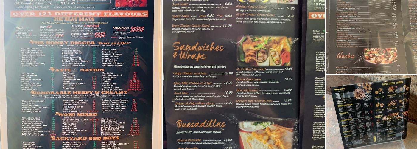 Wow! Wing House Menu