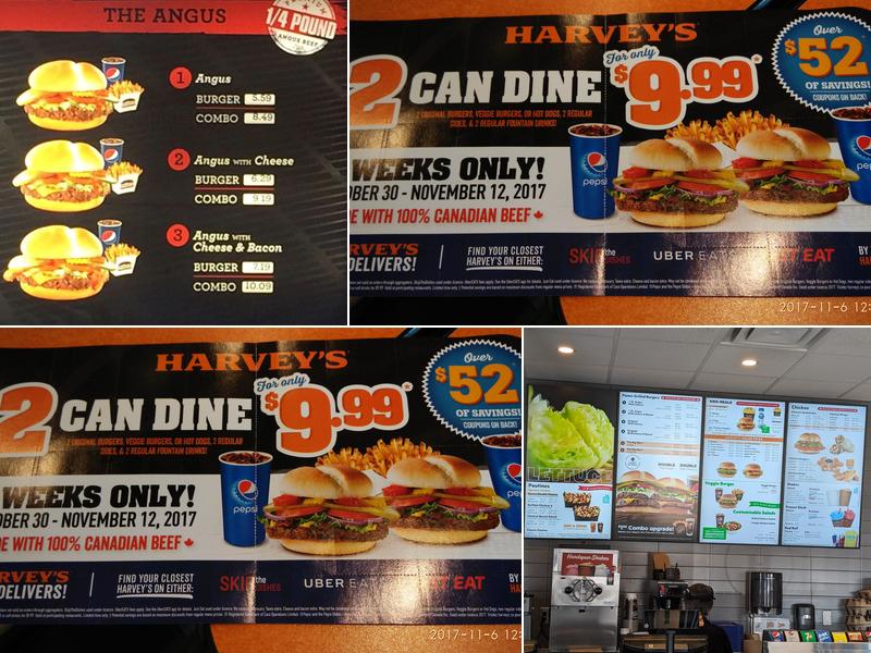 Harvey's Menu