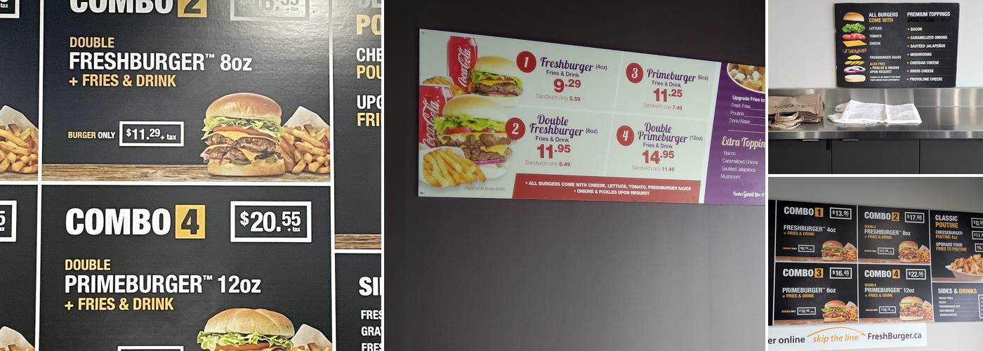 Fresh Burger Menu