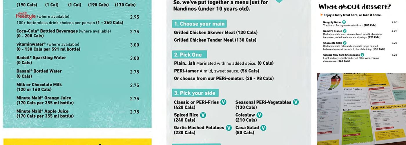 Nando's PERi-PERi Menu