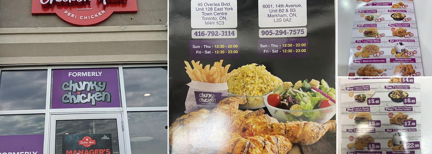 Chunky Chicken Menu