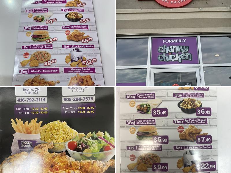 Chunky Chicken Menu