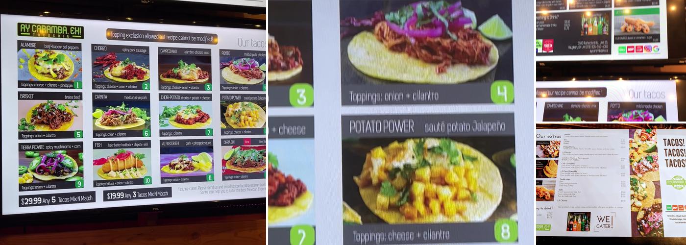Ay Caramba, Eh! Menu