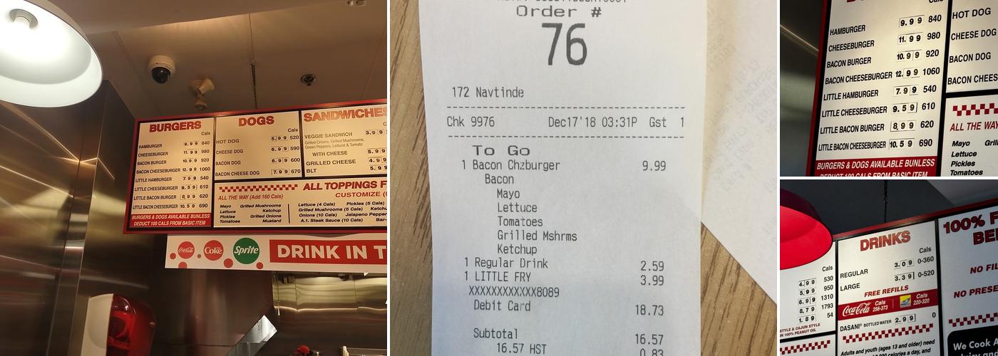 Five Guys Menu