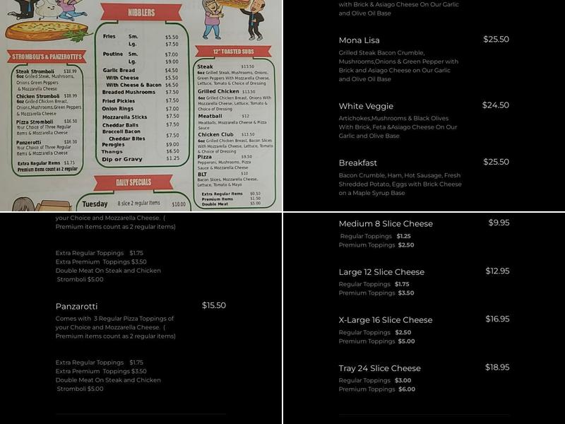 Stromboli's Pizza Ltd Menu