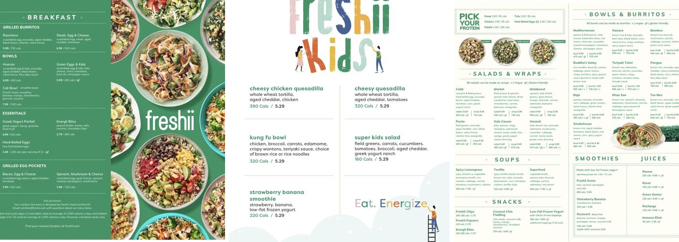 Freshii Menu