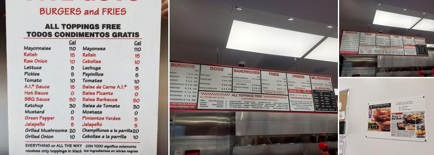 Five Guys Menu