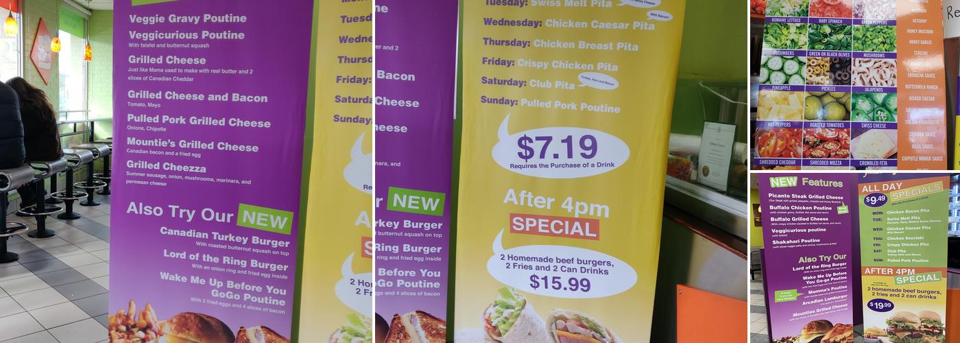 Johnny Fresco Menu