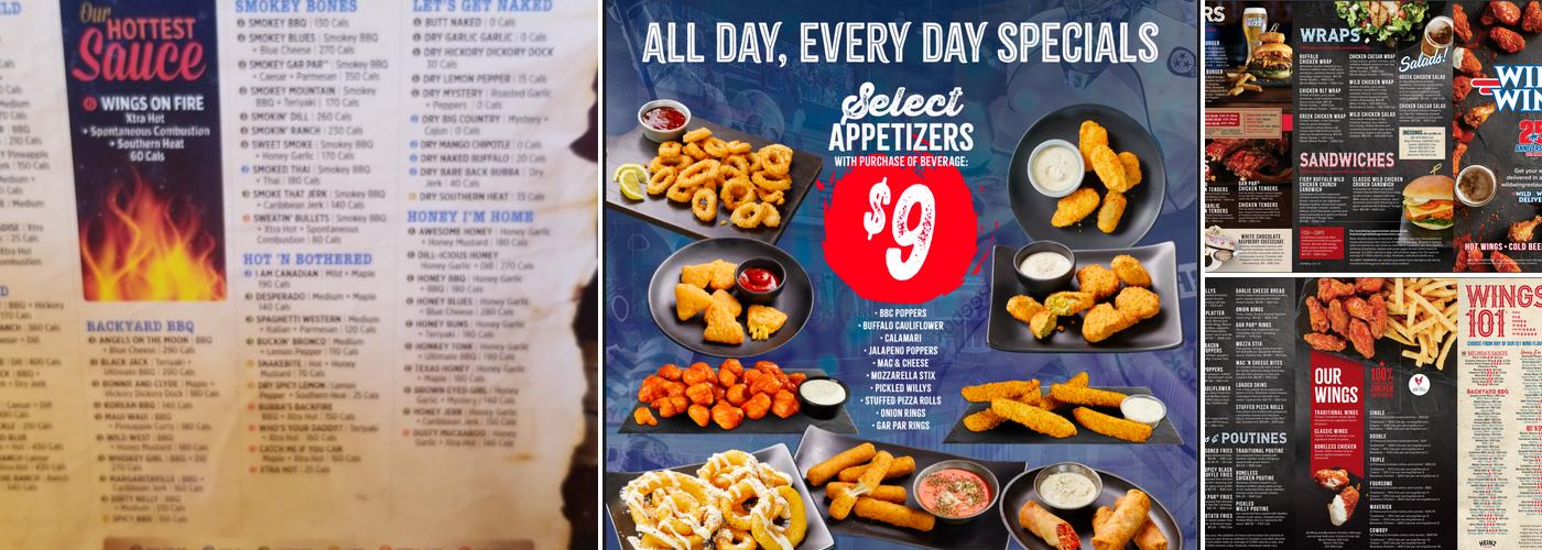Wild Wing Menu