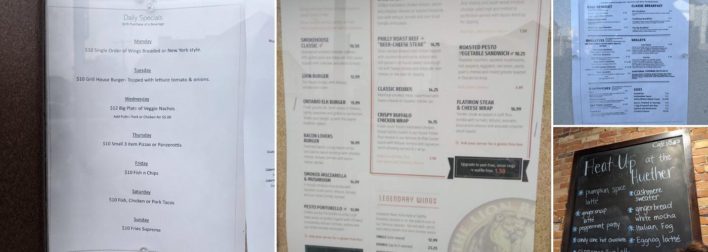 Huether Hotel Menu