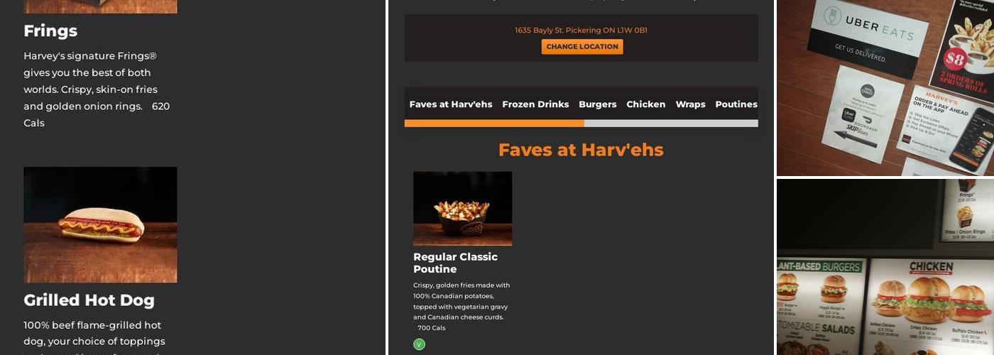 Harvey's Menu
