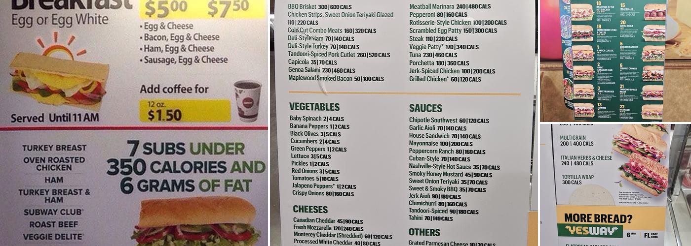 Subway Menu