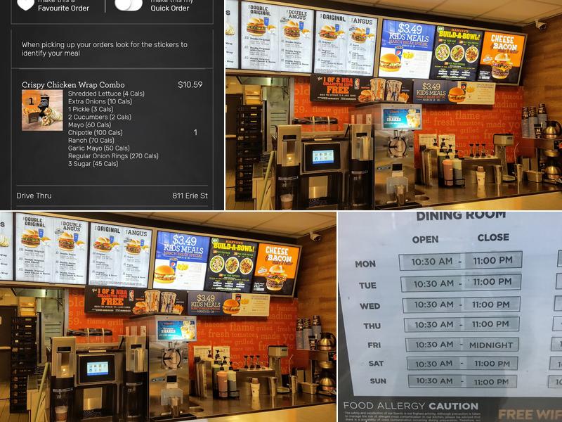 Harvey's Menu