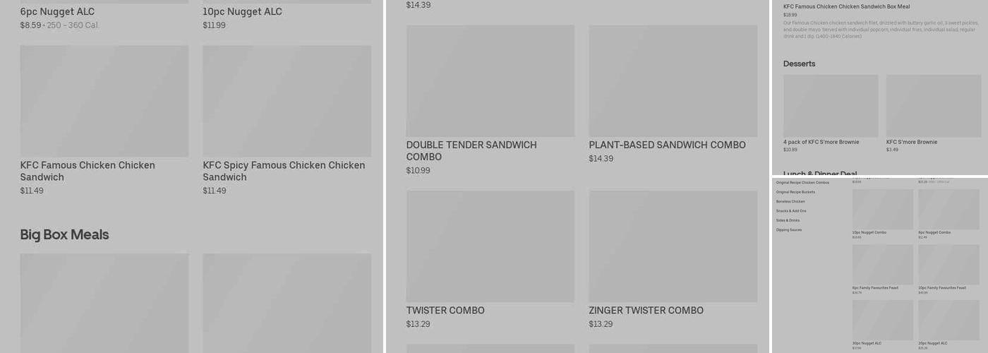 KFC Menu