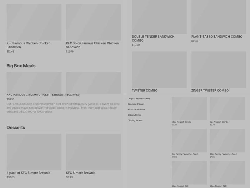 KFC Menu