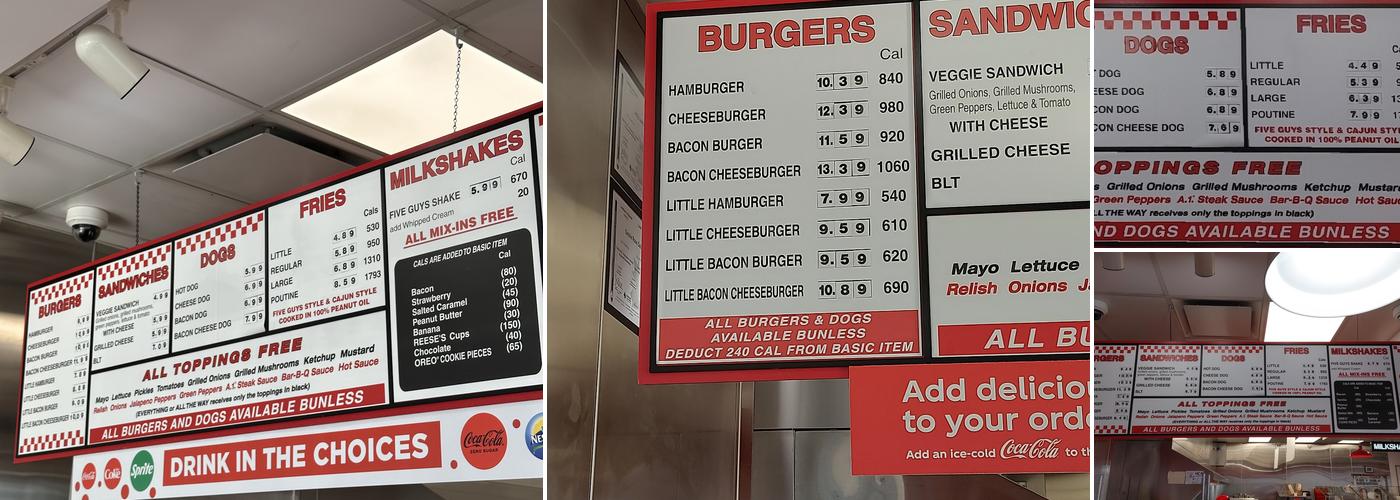 Five Guys Menu