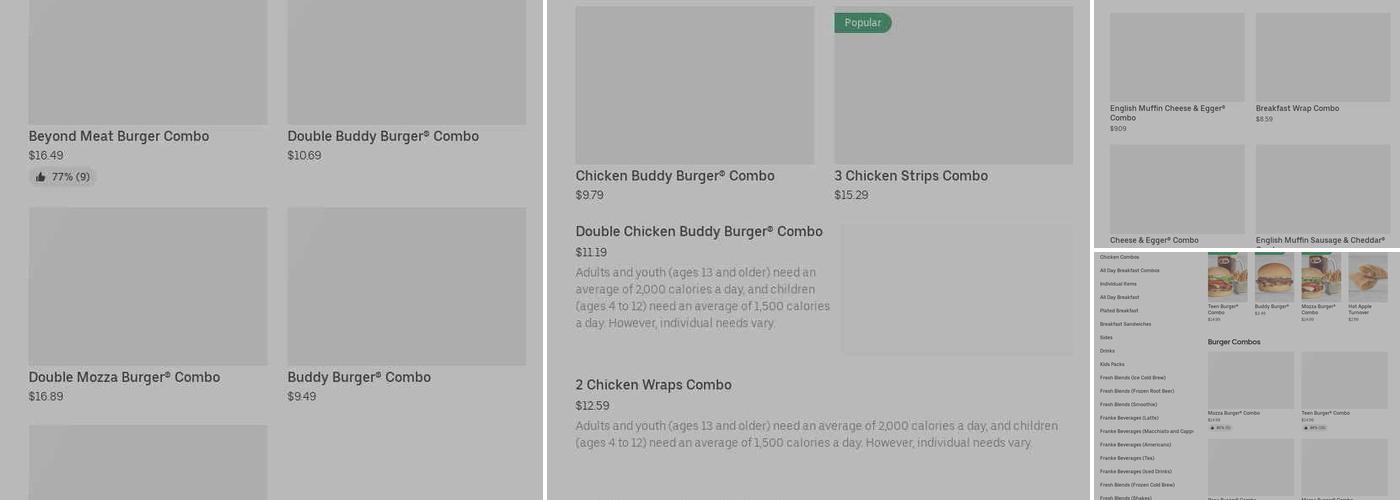 A&W Canada Menu