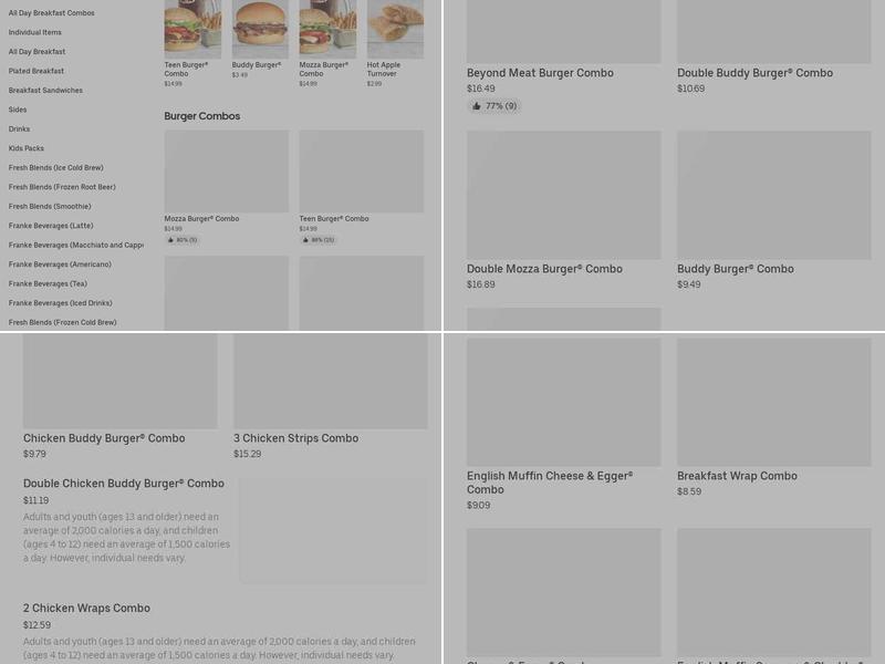 A&W Canada Menu