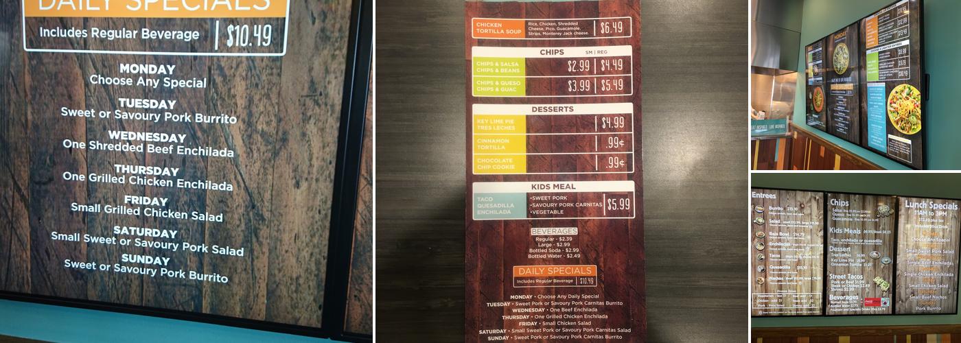 Costa Vida Menu