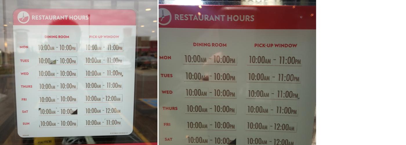 Wendy's Menu