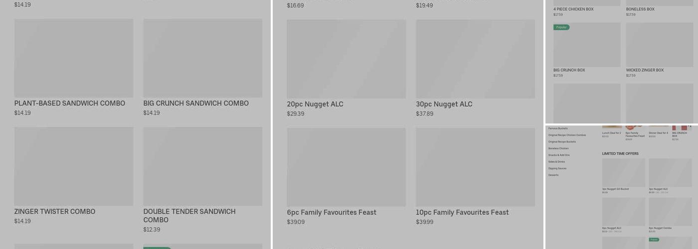 KFC Menu