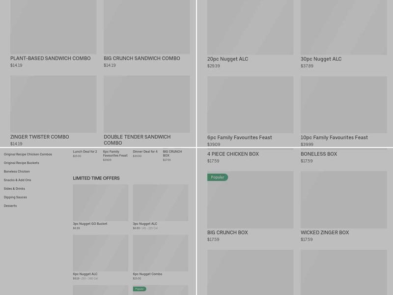 KFC Menu