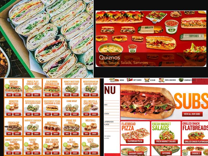 Quiznos Menu