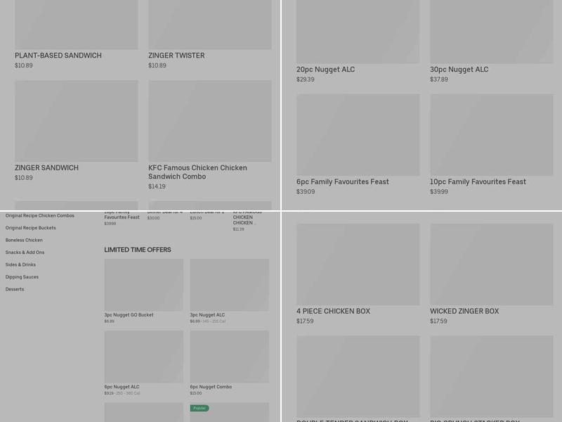 KFC Menu