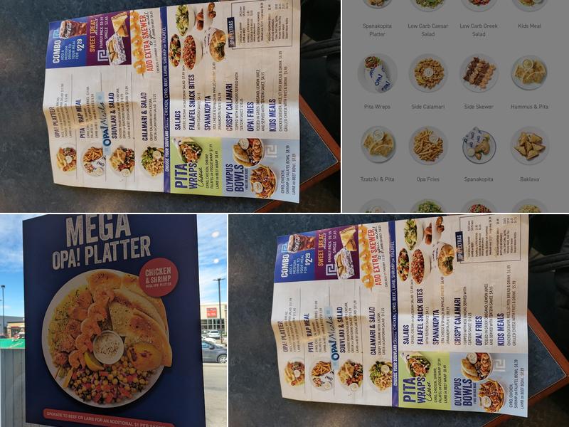 OPA! of Greece Century Crossing Menu