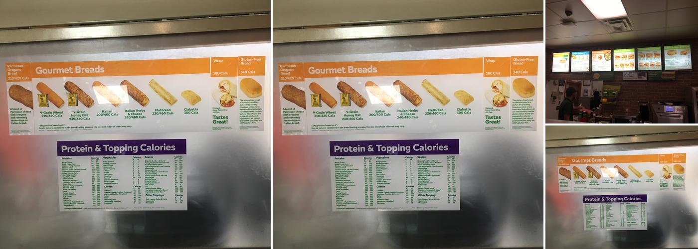 Subway Menu