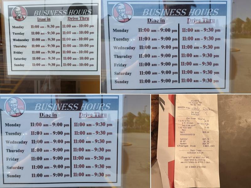 KFC Menu