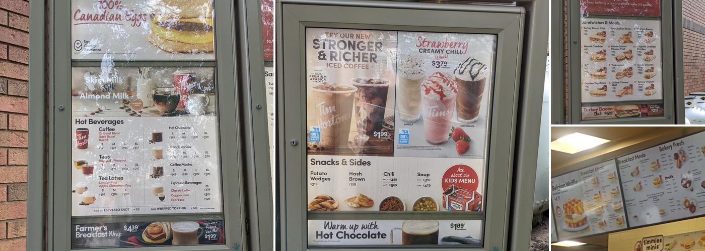 Tim Hortons Menu