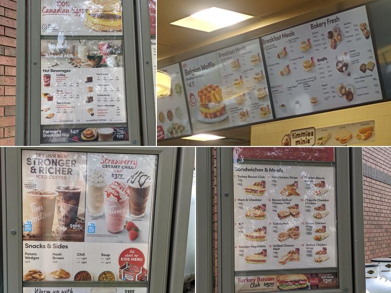 Tim Hortons Menu