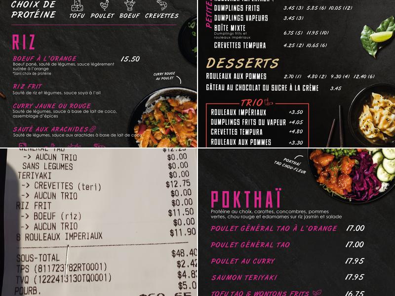 Thaïzone Menu