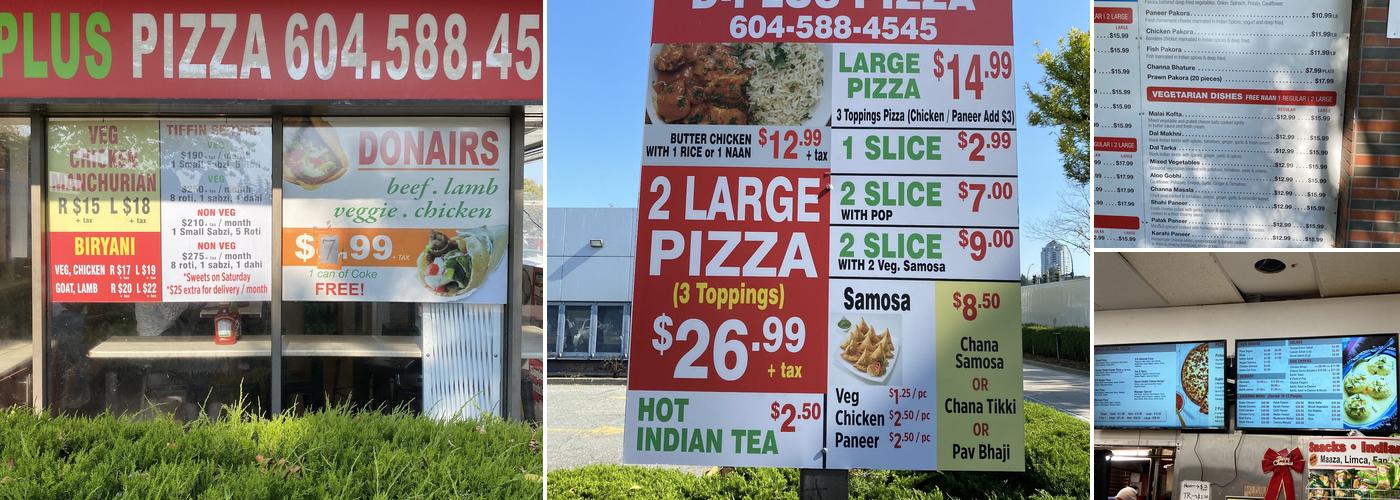 D-Plus Pizza Menu