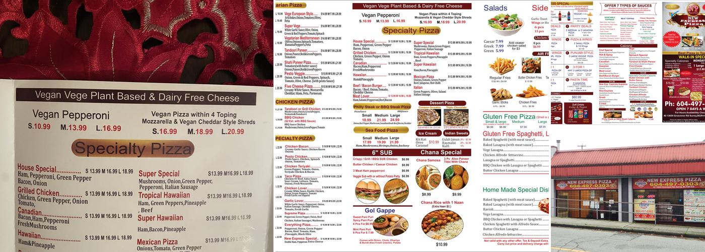 New Express Pizza Menu