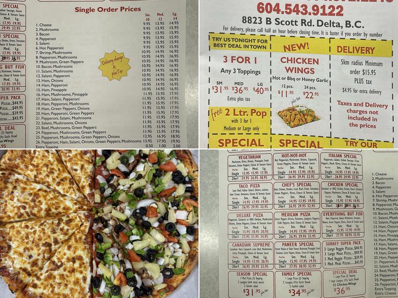 Surrey Pizza & Chicken Menu