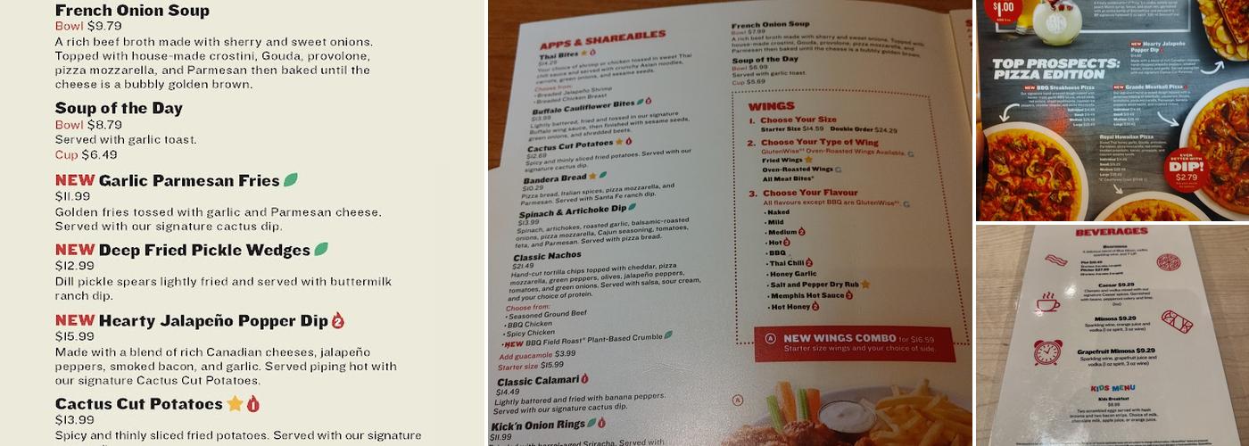 Boston Pizza Menu