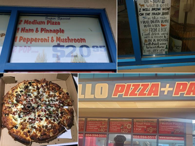 Apollo Pizza + Pasta Menu