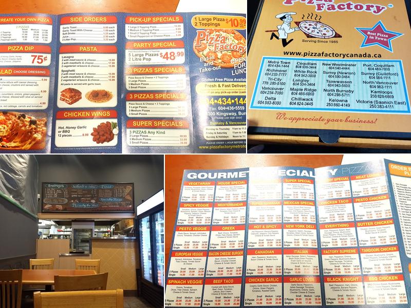 Pizza Factory Menu