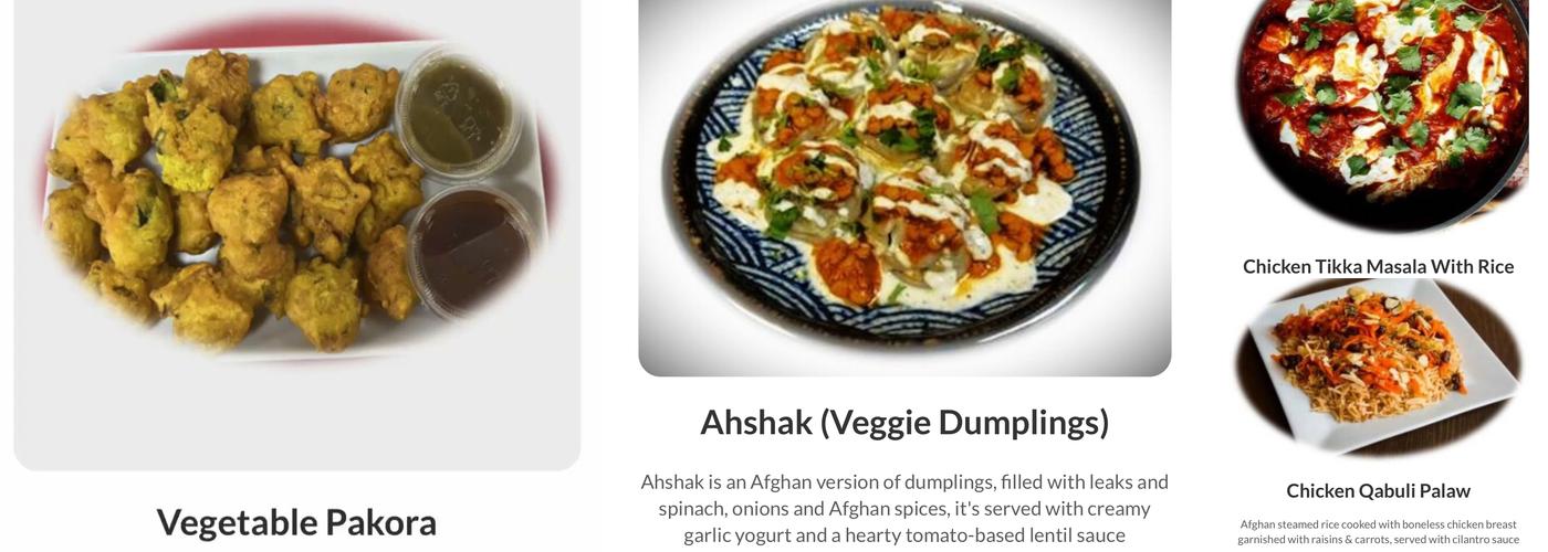 Jamila's Kitchen Menu