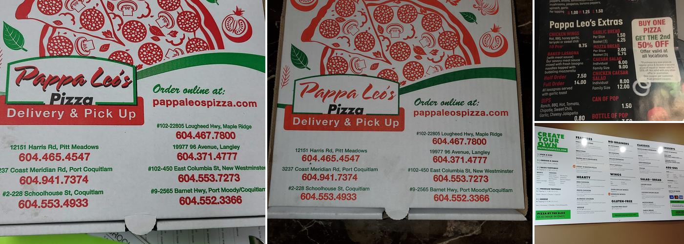 Pappa Leo's Pizza Menu