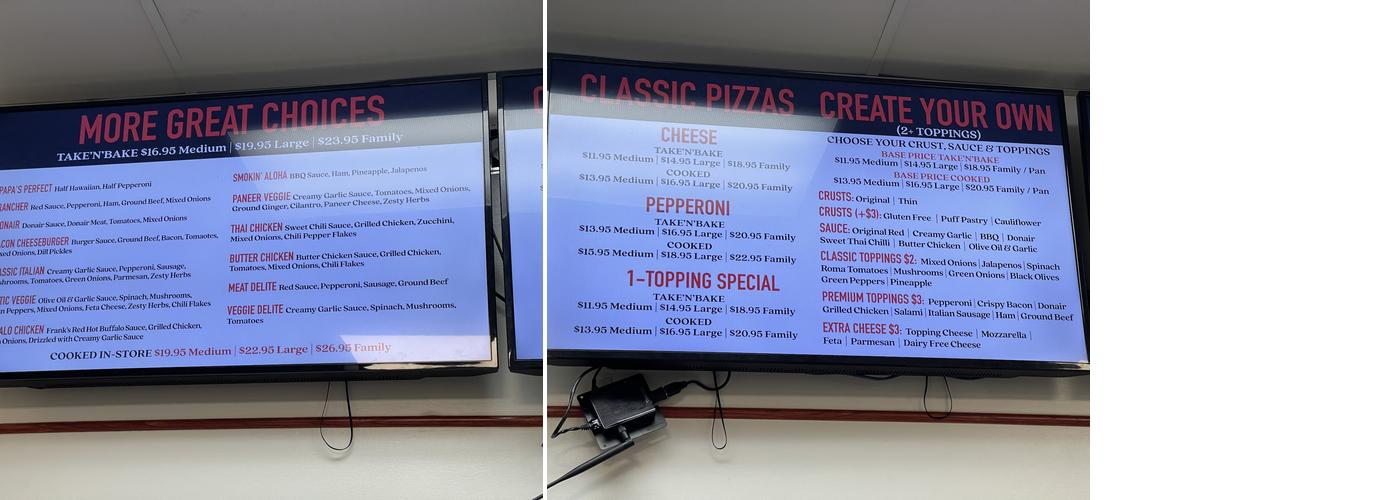 Papa Murphy's Pizza Menu