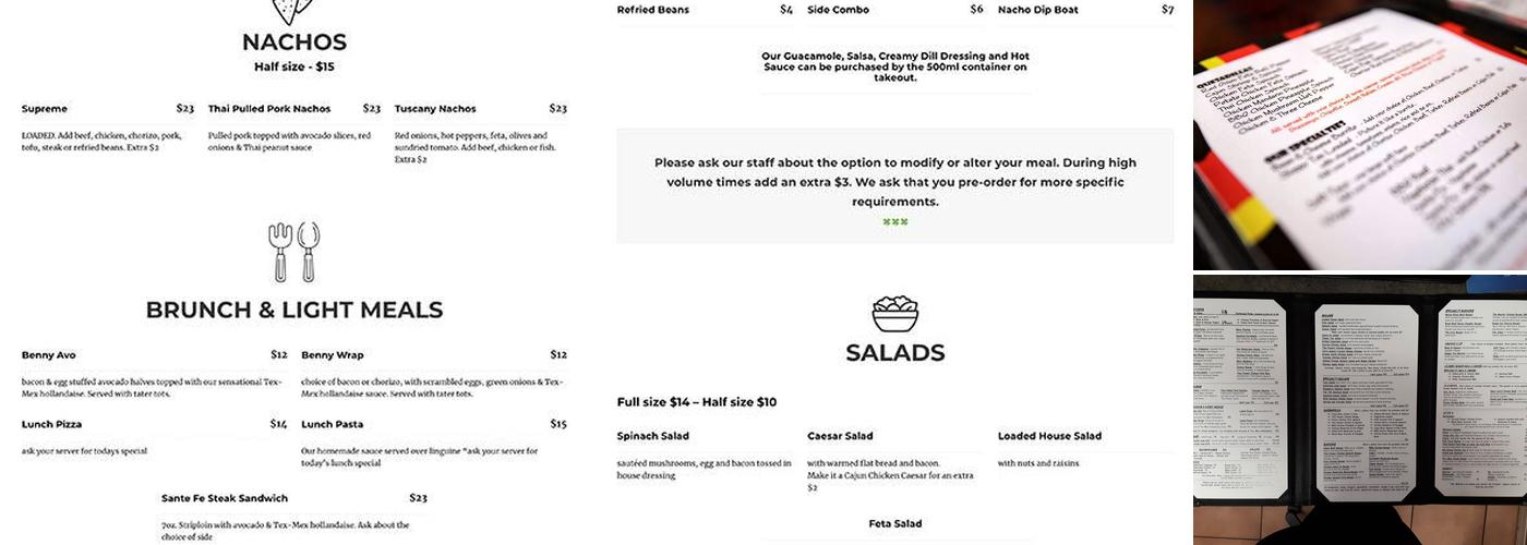 Little Tex Restaurant Menu